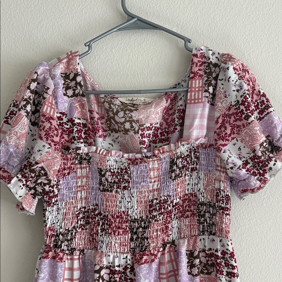 Pink and Red Patchwork Dress - Picture 2 of 2